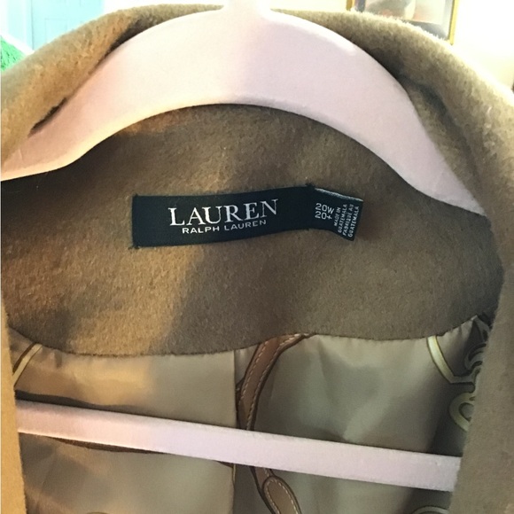 Ralph Lauren Women’s Brown Wool Blend Coat with Embroidered Crest Size 20 - Picture 4 of 4